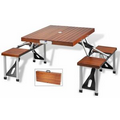Wooden Picnic Table with Seats